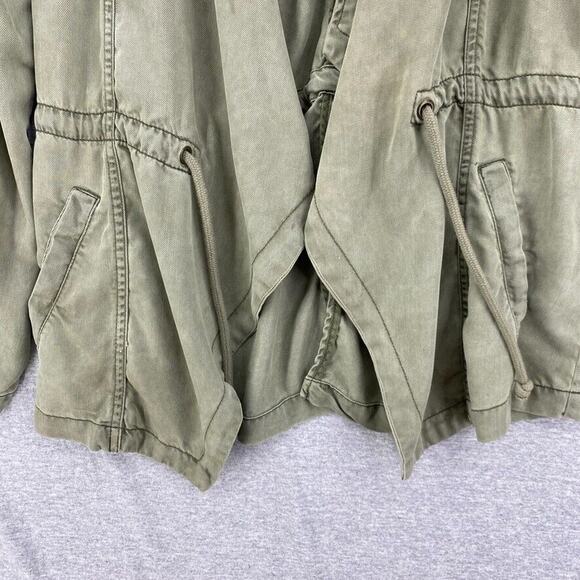 Max Jeans Jacket Women Medium Army Green Military Utility Tencel Drape - Picture 7 of 14